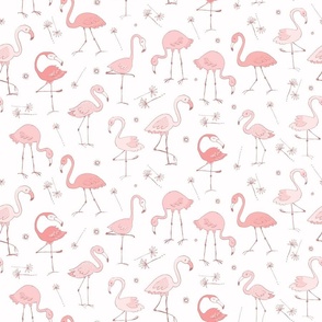 Flirty Flamingos on Pale Pink_MED
