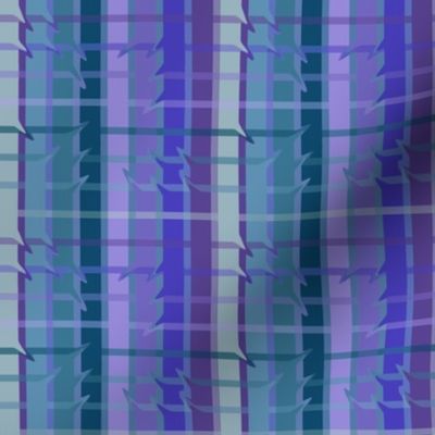 Small - Spiked Windowpane Plaid in Purple and Teal