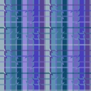 Small - Spiked Windowpane Plaid in Purple and Teal