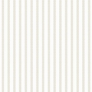 Nina Stripe: Golden Brown & White Dotted Stripe