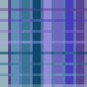 Medium - Purple and Teal Windowpane Plaid 