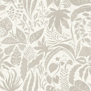 Pieces of Jungle Tropical  - Light Neutral - 12 inch