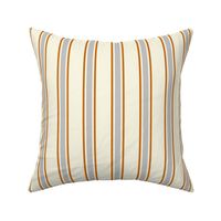 Orange and Gray Ticking Stripe on Off White