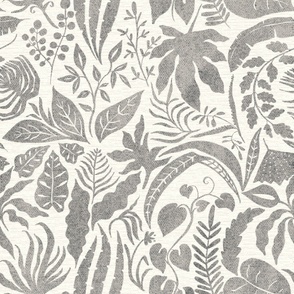 Pieces of Jungle Tropical -warm  gray - Jumbo