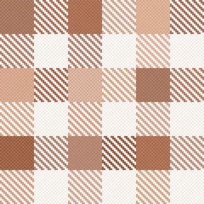 Dark Academia - Checks in Sand and Camel Shades / Large