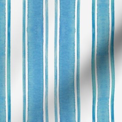 Light Blue Bold Stripes, Blue and White Vertical Stripes