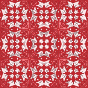 Red and White Scandi Knit Pattern