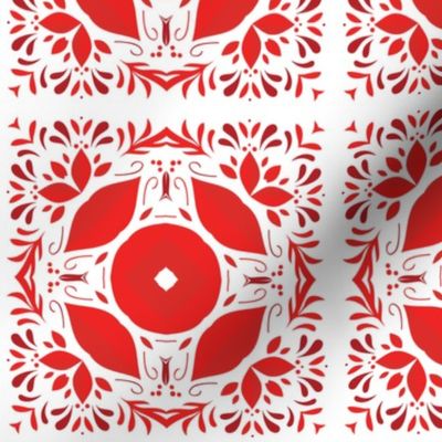 Red and White Scandi Christmas / Large Scale