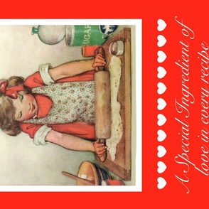 Jessie Willcox Smith Girl in Kitchen with Rolling pin Tea Towel