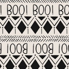 BOO! Spooky Geo in Cream and Black - Large