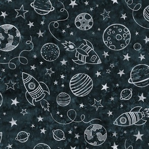 space travels - watercolor background 