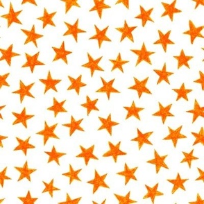 crayon stars - solar orange on white