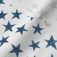 crayon stars - navy  on white