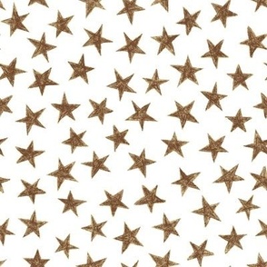 crayon stars - brown on white
