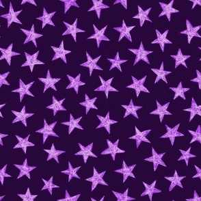 batik stars - lavender on deep mad purple