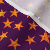 batik stars - yellow/orange on karmic purple