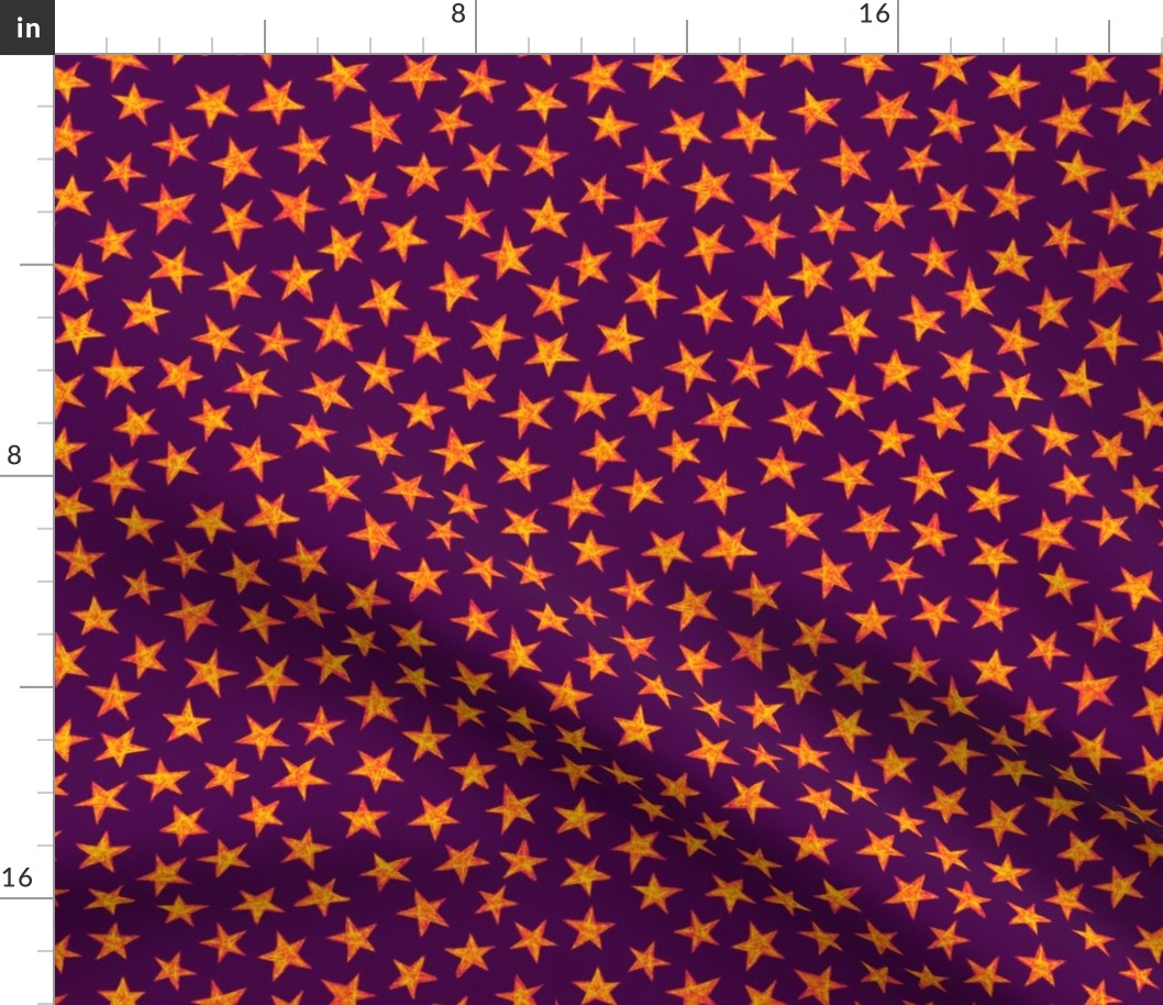batik stars - yellow/orange on karmic purple