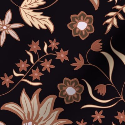 Floral Chintz Retro Black