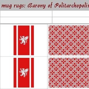 mug rugs: Barony of Politarchopolis (SCA)