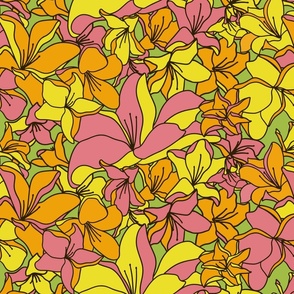 Optimistic Flowers (35") - pink, yellow, orange floral (ST2022OF)