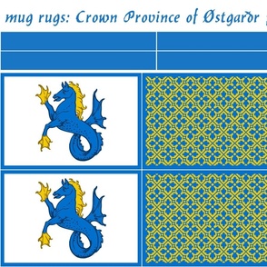 mug rugs: Crown Province of Østgarðr (SCA)