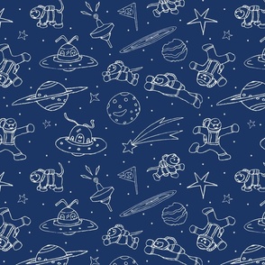 Playing in Space - navy blue.