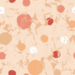 Dots & Leaves - Peach - Medium Scale