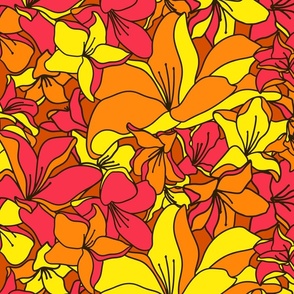 Optimistic Flowers (44") - red, orange, yellow (ST2022OF)