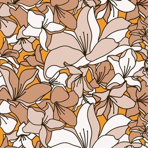 Optimistic Flowers (44") - orange, beige, cream (ST2022OF)
