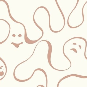 Cute Halloween ghost scribbles Large_Cream