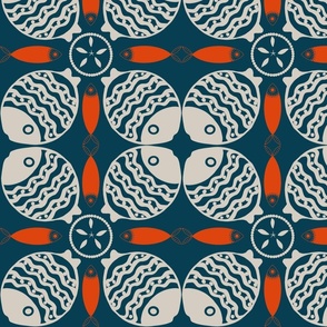 Fish geometric Red