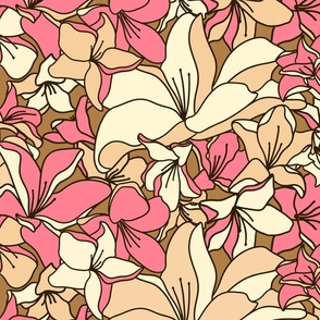 Optimistic Flowers (44") - pink, beige, cream (ST2022OF)