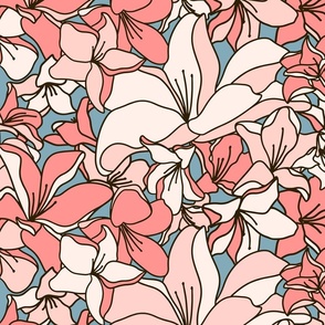 Optimistic Flowers (44") - pink, blue (ST2022OF)