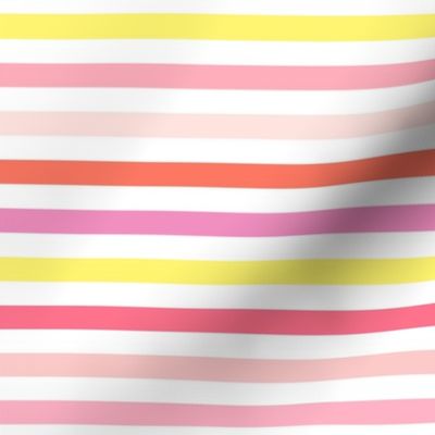 sweet spring stripes - pink yellow blush coral 