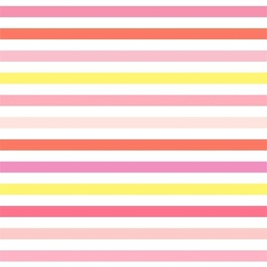 sweet spring stripes - pink yellow blush coral 