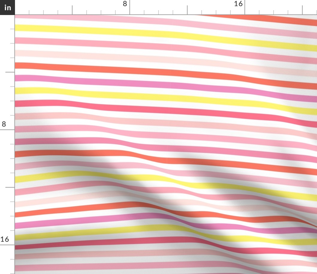 sweet spring stripes - pink yellow blush coral 