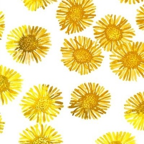 Yellow Ombre Watercolor Dandelions