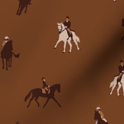 Earth Tone Equestrians on Saddle Brown