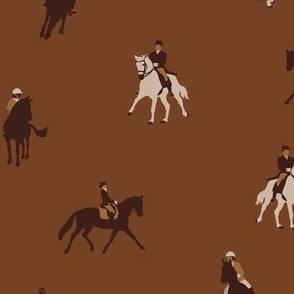 Earth Tone Equestrians on Saddle Brown