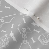 Dancing Skeletons and Tombstones-medium grey