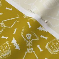 Dancing Skeletons and Tombstones -Yellow ochre