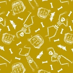 Dancing Skeletons and Tombstones -Yellow ochre