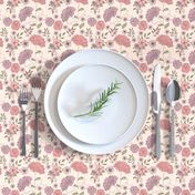 Romantic Wild Flowers Boho Pattern in Pink and Purple 