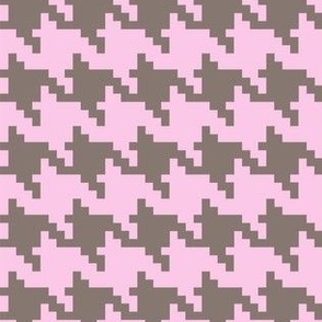 Houndstooth check - gray and pink