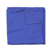 Retro Floral Joy - Checks - Compliment -Aqua, Bright Lilac, Uniform Blue, Ultramarine Blue - 42567b, a946ef, 3dcbd7, 1100da