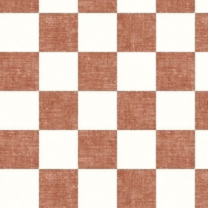 (small scale) checkerboard - woven checks - terracotta - LAD22