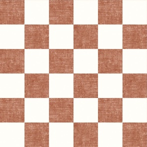 checkerboard - woven checks - terracotta - LAD22