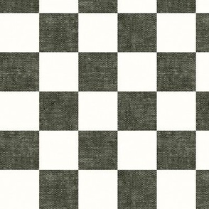(small scale) checkerboard - woven checks - dark olive - LAD22