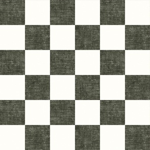 checkerboard - woven checks - dark olive - LAD22