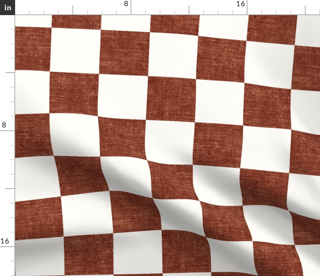 checkerboard - woven checks - rust - LAD22